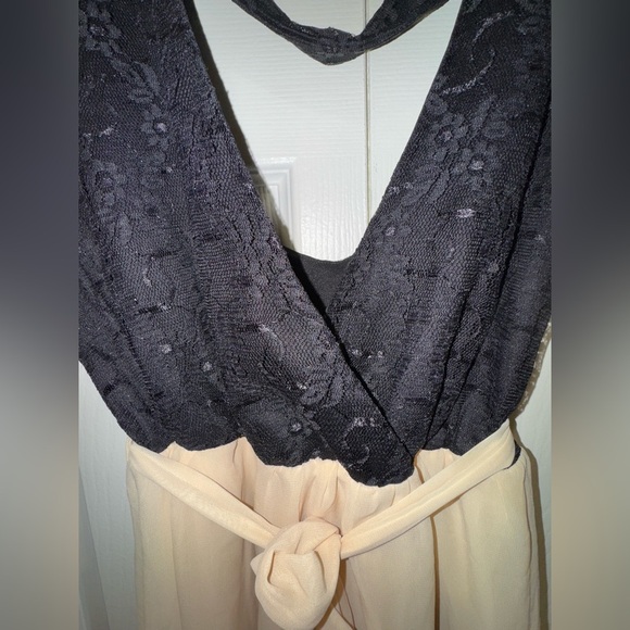 Rare London Multicolored High Low dress Plunge Neckline. Strap back Size 10VGUC - Picture 4 of 16